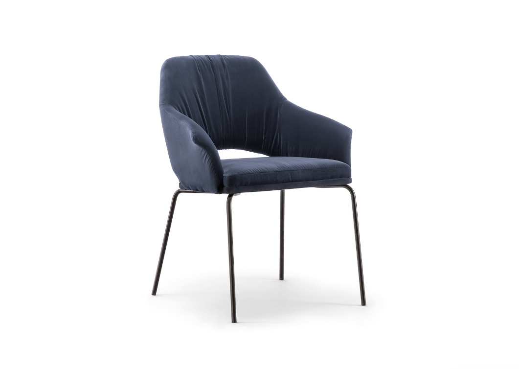WINGS SIDE CHAIR WITH METAL BASE O76 POL扶手椅